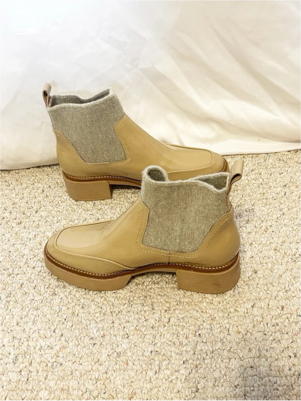 Dolce Vita Saline H2O Waterproof Platform Booties in the color dune size 9.5